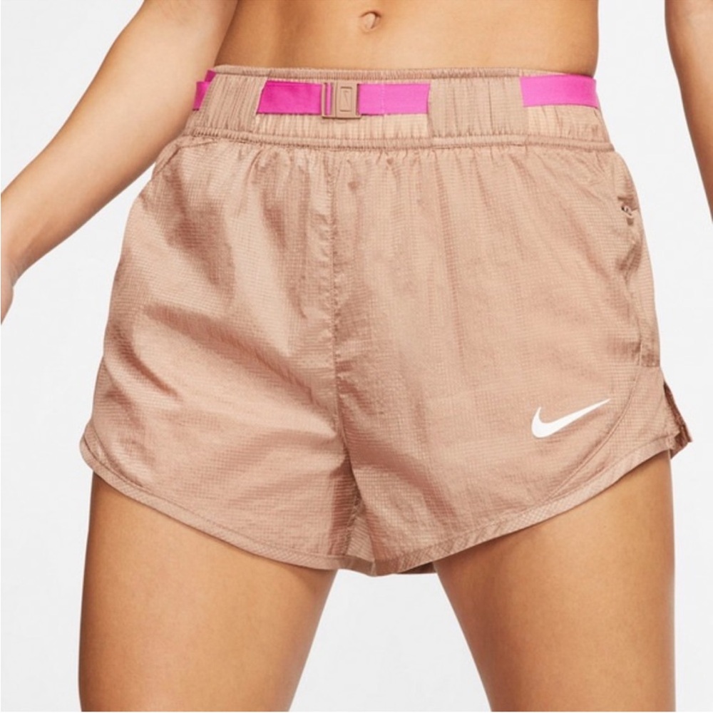 🌲Nike Icon Hot Pink & Tan/Beige Clash Running Shorts S
